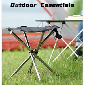 lucky cup Camping Stool Small Retractable Folding Chair Foot Rest Stainless Steel Compact Lightweight Backpacking Stool with Carry Bag 12.6X12.6X13.8 inches