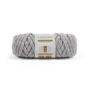 Crafted By Catherine Braided Velvet Yarn - 3 Pack, Grey, Gauge 7 Jumbo