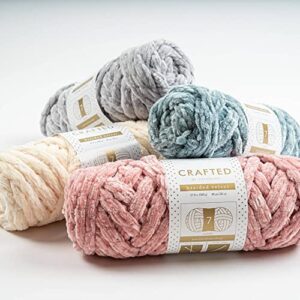 Crafted By Catherine Braided Velvet Yarn - 3 Pack, Grey, Gauge 7 Jumbo