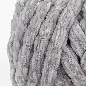 Crafted By Catherine Braided Velvet Yarn - 3 Pack, Grey, Gauge 7 Jumbo