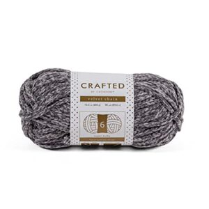 Crafted By Catherine Velvet Chain Yarn - 3 Pack, Grey, Gauge 6 Super Bulky