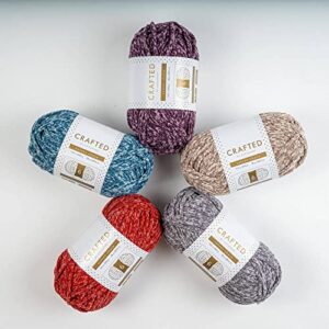 Crafted By Catherine Velvet Chain Yarn - 3 Pack, Grey, Gauge 6 Super Bulky