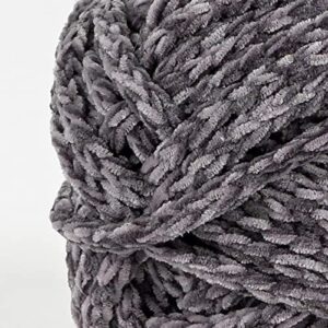 Crafted By Catherine Velvet Chain Yarn - 3 Pack, Grey, Gauge 6 Super Bulky