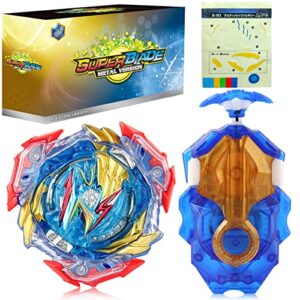 bey battling top blade battle set, b-193 booster ultimate valkyrie spinning top starter set with launchers, toy gift for boys kids ages 6+