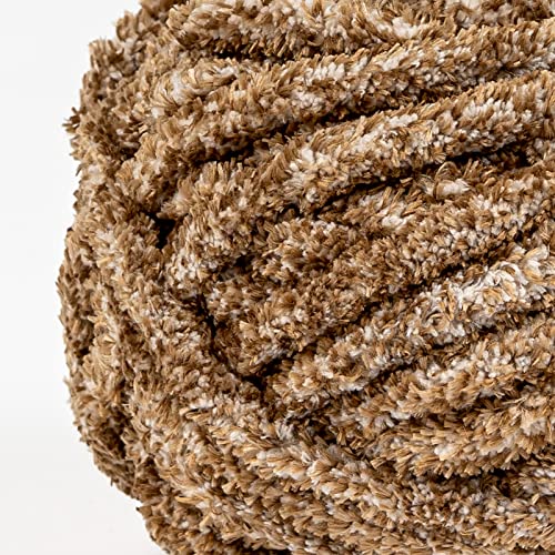 Crafted By Catherine Heathered Velvet Yarn - 4 Pack, Tan, Gauge 6 Super Bulky