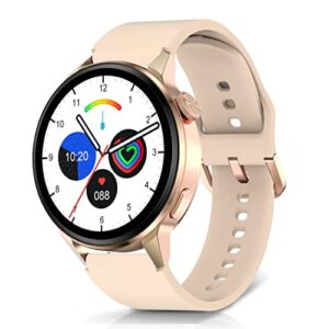 ekton smart watches for men & women - smart watch for android phones, make/answer calls, messaging, voice assistant, nfc functions, wireless charging, long battery life, rose gold