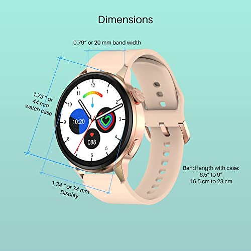 EKTON Smart Watches for Men & Women - Smart Watch for Android Phones, Make/Answer Calls, Messaging, Voice Assistant, NFC Functions, Wireless Charging, Long Battery Life, Rose Gold