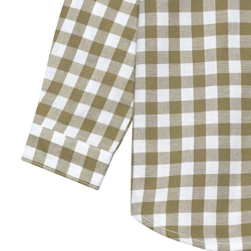 Gerber Baby and Toddler Boys Long Sleeve Button Up Plaid Shirt, Tan Plaid, 18 Months