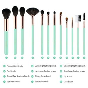 Makeup Brushes Set Professional from an Array of Eyeshadow Foundation Brushes to a Concealer Brush to Eyelash and Blusher Brushes 12 Pcs soft Make up Brush Kit, These vegan and cruelty-free brushes have soft synthetic bristles that work perfectly with any