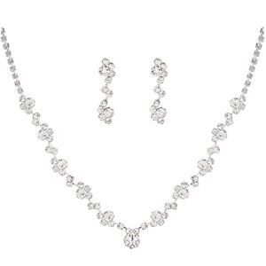 suyi jewellery set rhinestone bridal wedding jewelry for women gilrs crystal necklace earrings jewelry sets silver1