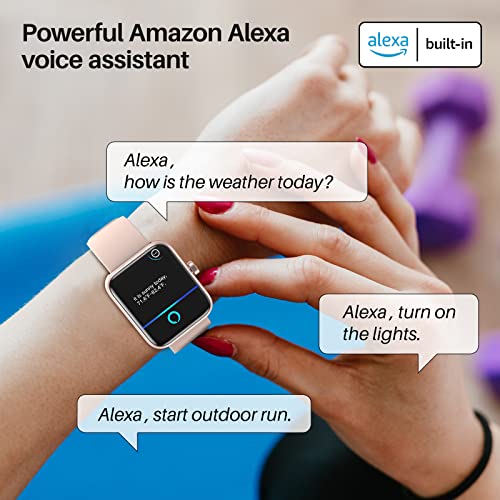 TOZO S2 44mm Smart Watch Alexa Built-in Fitness Tracker with Heart Rate and Blood Oxygen Monitor, Sleep Monitor 5ATM Waterproof HD Touchscreen for Men Women Compatible with iPhone&Android