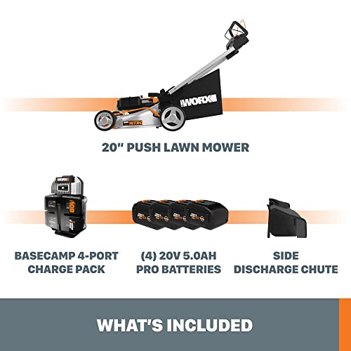 Worx Nitro 80V 21" Cordless Self-Propelled Lawn Mower with Brushless Motor & Rear Wheel Drive - WG761 (Batteries & Charger Included)