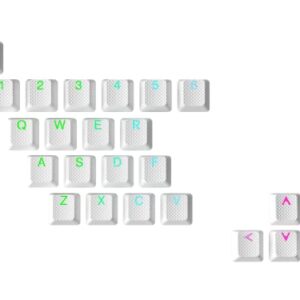 Ranked Rubber Keycap Set | Double Shot Translucent | OEM Profile for Mechanical Gaming Keyboard (White, 23 Keys)