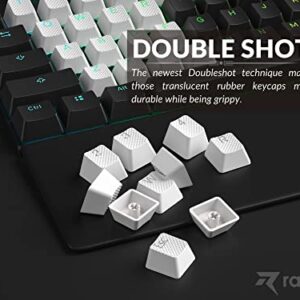 Ranked Rubber Keycap Set | Double Shot Translucent | OEM Profile for Mechanical Gaming Keyboard (White, 23 Keys)