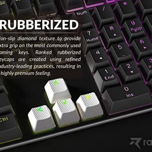 Ranked Rubber Keycap Set | Double Shot Translucent | OEM Profile for Mechanical Gaming Keyboard (White, 23 Keys)