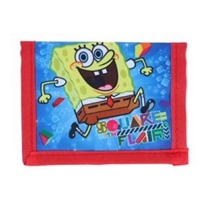 ctm® kid's sponge bob bifold wallet with hook and loop closure, blue