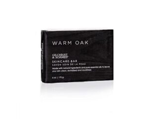 gilchrist & soames warm oak hand and body bar soap - 6oz - natural and pure, triple-milled, zero parabens