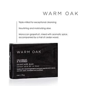 Gilchrist & Soames Warm Oak Hand and Body Bar Soap - 6oz - Natural and Pure, Triple-Milled, Zero Parabens