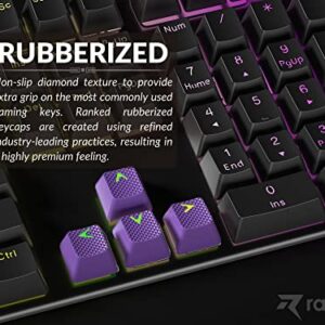 Ranked Rubber Keycap Set | Double Shot Translucent | OEM Profile for Mechanical Gaming Keyboard (Dark Purple, 23 Keys)