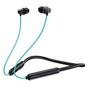 1more omthing wireless headphones, bluetooth 5.0 neckband headphones,earphones with microphone for sports, premium sound, 12h playtime, blue