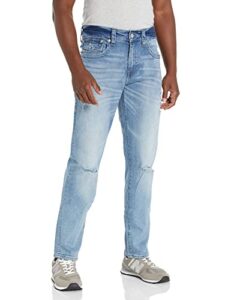 true religion mens geno flap sn jeans, ashley light wash with rips, 38w x 34l us