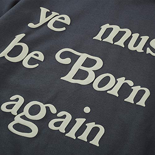 Chainsaw Man Ye Must Be Born Again Letter Graphic Printing Hoodie Men Hip Hop Cotton Pullover Sweatshirts for Men Women