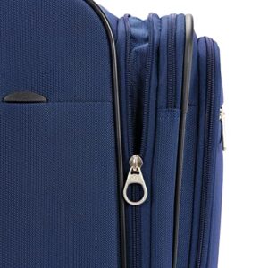 Samsonite Aspire DLX Softside Expandable Luggage with Spinner Wheels, Checked-Medium 25-Inch, Blue Depth