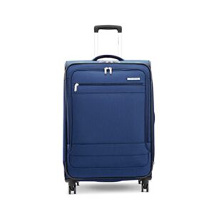 Samsonite Aspire DLX Softside Expandable Luggage with Spinner Wheels, Checked-Medium 25-Inch, Blue Depth