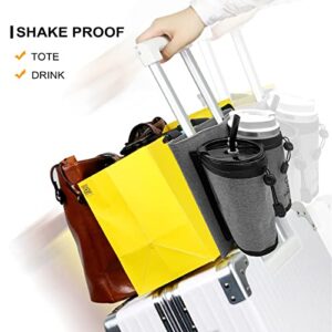 Tuegher 3 in 1 Travel Luggage Cup Holder, Luggage Straps, Shoulder Bag for Suitcases add a Bag, Travel Carry-on Luggage Helper,Travel Accessory for Duffel, Tote, Laptop Bag (Patent Pending)