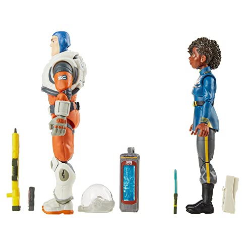 Disney Pixar's Lightyear Alisha Hawthorne and Buzz Lightyear Action Figures, Posable, 2 Pack, for Ages 4 Years and Up