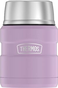 thermos stainless king vacuum-insulated food jar with spoon, 16 ounce, matte lavender
