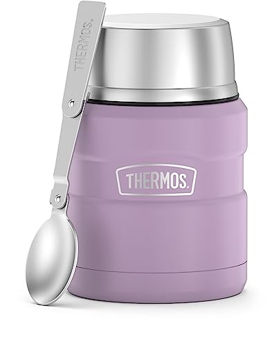 THERMOS Stainless King Vacuum-Insulated Food Jar with Spoon, 16 Ounce, Matte Lavender