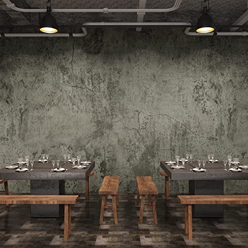 VaryPaper 15.7''x78.7'' Thick Weathered Concrete Wallpaper Peel and Stick Textured Cement Contact Paper Waterproof Self Adhesive Vinyl Concrete Wall Paper Roll for Bathroom Kitchen Countertops Table