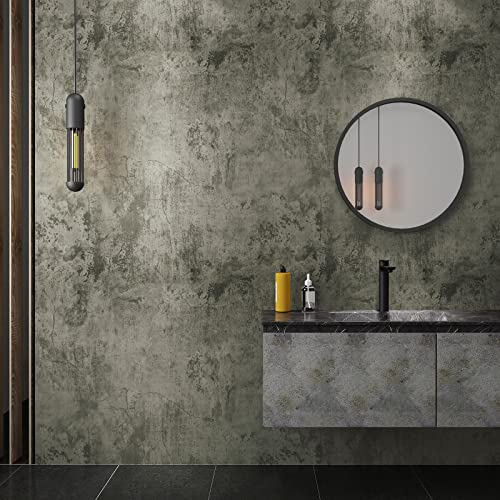 VaryPaper 15.7''x78.7'' Thick Weathered Concrete Wallpaper Peel and Stick Textured Cement Contact Paper Waterproof Self Adhesive Vinyl Concrete Wall Paper Roll for Bathroom Kitchen Countertops Table