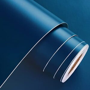 westick navy peel and stick wallpaper blue contact paper self adhesive removable cabinet contact paper dark blue wallpaper for kids bedroom walls matte blue wall paper solid color 17.71" x 196"