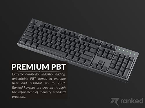 Ranked Blank Premium Keycap Set | 1.4 mm Thick PBT | Cherry Profile for Mechanical Keyboard (Black, 139 Keys)