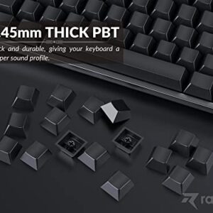 Ranked Blank Premium Keycap Set | 1.4 mm Thick PBT | Cherry Profile for Mechanical Keyboard (Black, 139 Keys)