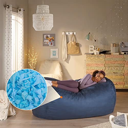 Amorstra Bean Bag Filler Shredded Memory Foam Filling 10 Pounds, Pillow Stuffing Bean Bag Refill Material for Pouf Ottoman Couch Cushion Dog Bed Stuffed Animals and Art Crafts - Blue