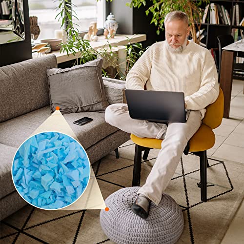 Amorstra Bean Bag Filler Shredded Memory Foam Filling 10 Pounds, Pillow Stuffing Bean Bag Refill Material for Pouf Ottoman Couch Cushion Dog Bed Stuffed Animals and Art Crafts - Blue