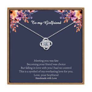 ieflife girlfriend gifts girlfriend necklace, love knot necklace jewelry i love you gifts valentines day gifts for her mothers day anniversary christmas gifts for girlfriend