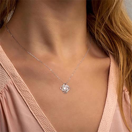 IEFLIFE Girlfriend Gifts Girlfriend Necklace, Love Knot Necklace Jewelry I Love You Gifts Valentines Day Gifts for Her Mothers Day Anniversary Christmas Gifts for Girlfriend