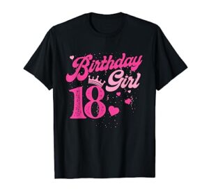 18th birthday girl crown 18 years old bday t-shirt