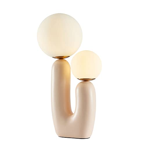 ACLBLK 2-Lights Nordic Simplicity Resin Table Lamp Post-Modern Creative Glass Desk Light G9 Bedroom Bedside Night Light for Villa Living Room Office Library Homestay Hotel Exhibition Hall