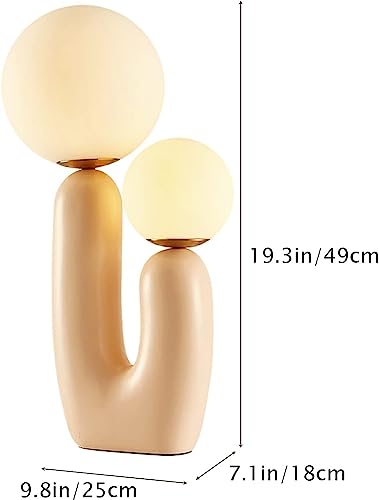 ACLBLK 2-Lights Nordic Simplicity Resin Table Lamp Post-Modern Creative Glass Desk Light G9 Bedroom Bedside Night Light for Villa Living Room Office Library Homestay Hotel Exhibition Hall