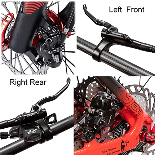 BUCKLOS Shimano MT200 MTB Hydraulic Disc Brakes Set, Left Front 800mm Right Rear 1550mm Mountain Bike Hydraulic Brake Aluminum Alloy Levers(BL) with Calipers (BR) Fit E-Bikes(Pre-Bled)