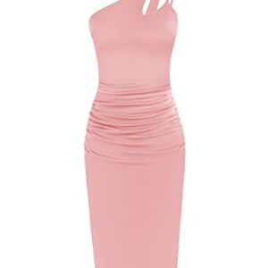 GRACE KARIN Wedding Guest Dresses for Women Summer Sleeveless Bodycon Cocktail Dress Pink L