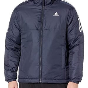 adidas Men's Essentials Insulated Hooded Jacket, Ink, Large