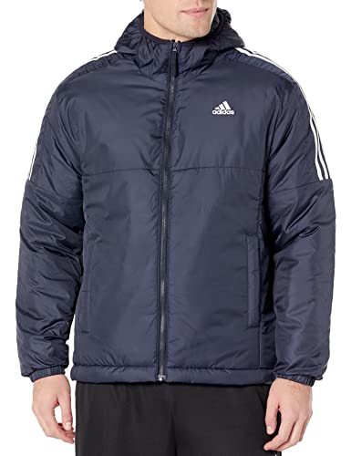 adidas Men's Essentials Insulated Hooded Jacket, Ink, Large