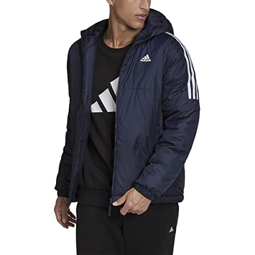 adidas Men's Essentials Insulated Hooded Jacket, Ink, Large