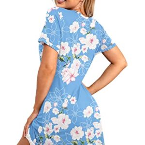 PrinStory Night Gowns Women Button Down Nightgowns Soft Sleepwear